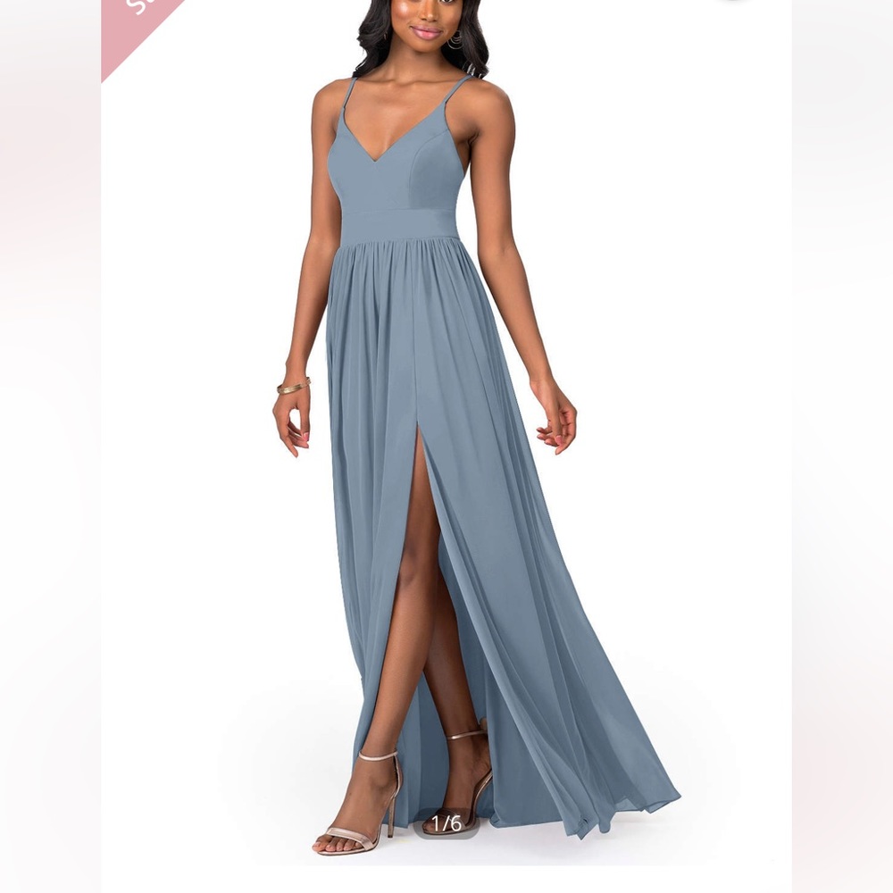 Azazie Kiri dusty blue